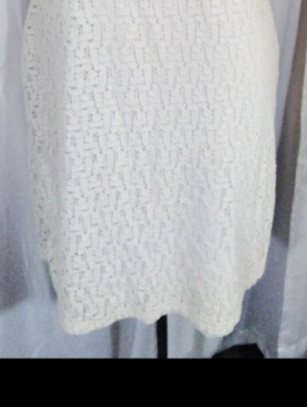 Banana Republic Lace Dress + Ivory, Midi Shift, 1/2 Sleeve Boat Neck, Lined,  M - Picture 6 of 8
